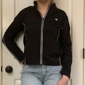 Black champion zip up size medium